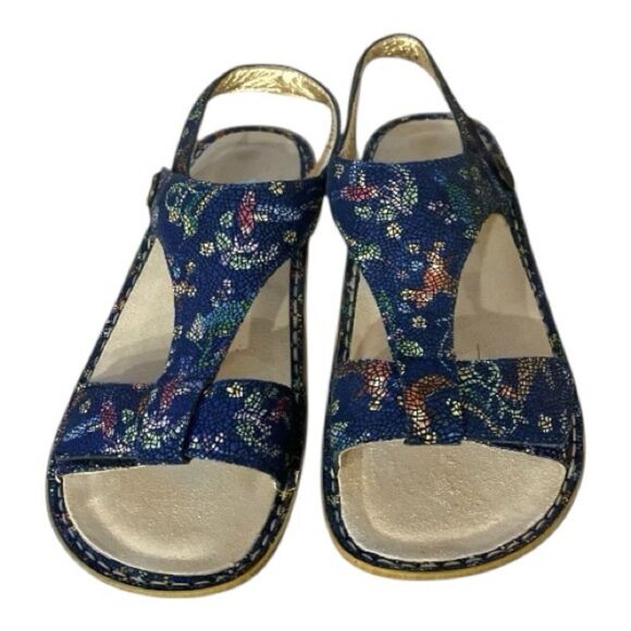 Alegria Kendra Leather Adjustable Straps Blue Hummingbird Sandal Sz 42 EU/11.5US - Picture 2 of 7